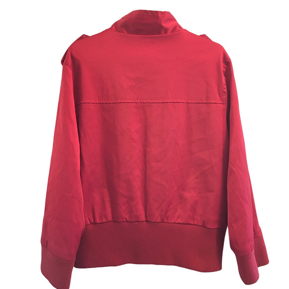 VTG MADRAG Full Zip Ruffled Bomber Jacket in Red SZ 6/7 - Picture 3 of 6